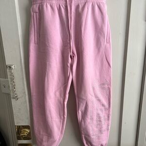 Von Dutch Light Pink Sweatpants with Perforated Logo